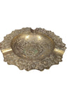 Vintage Hand-Engraved Brass Floral Ashtray – India