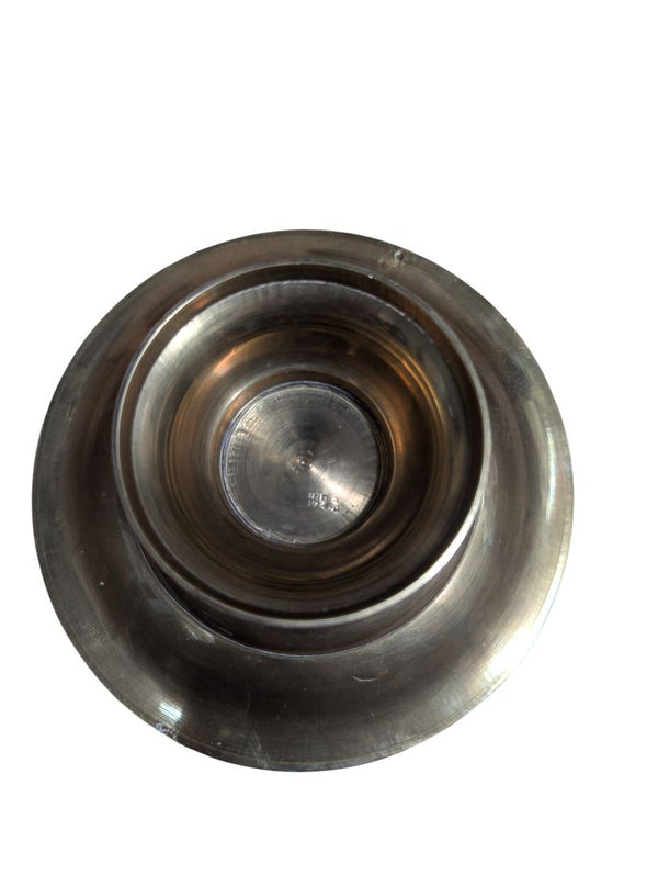 Vintage Hand-Engraved Brass Pedestal Dish