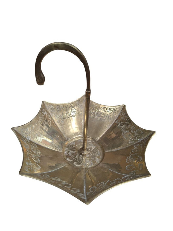 Vintage Brass Umbrella Trinket Dish
