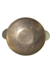 Vintage Hand-Etched Brass Two-Handle Shallow Bowl
