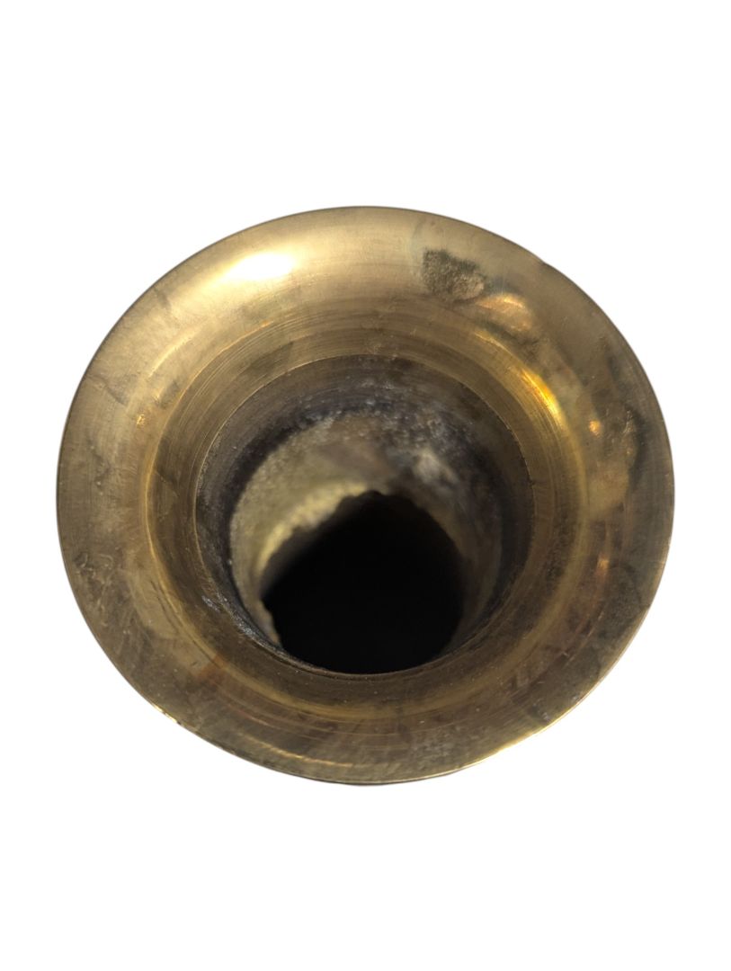 Etched Brass Floral Vase