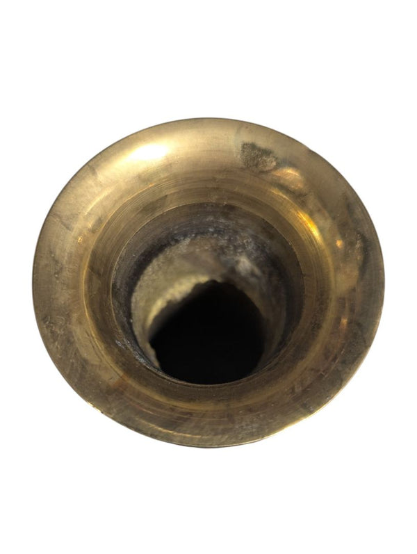 Etched Brass Floral Vase