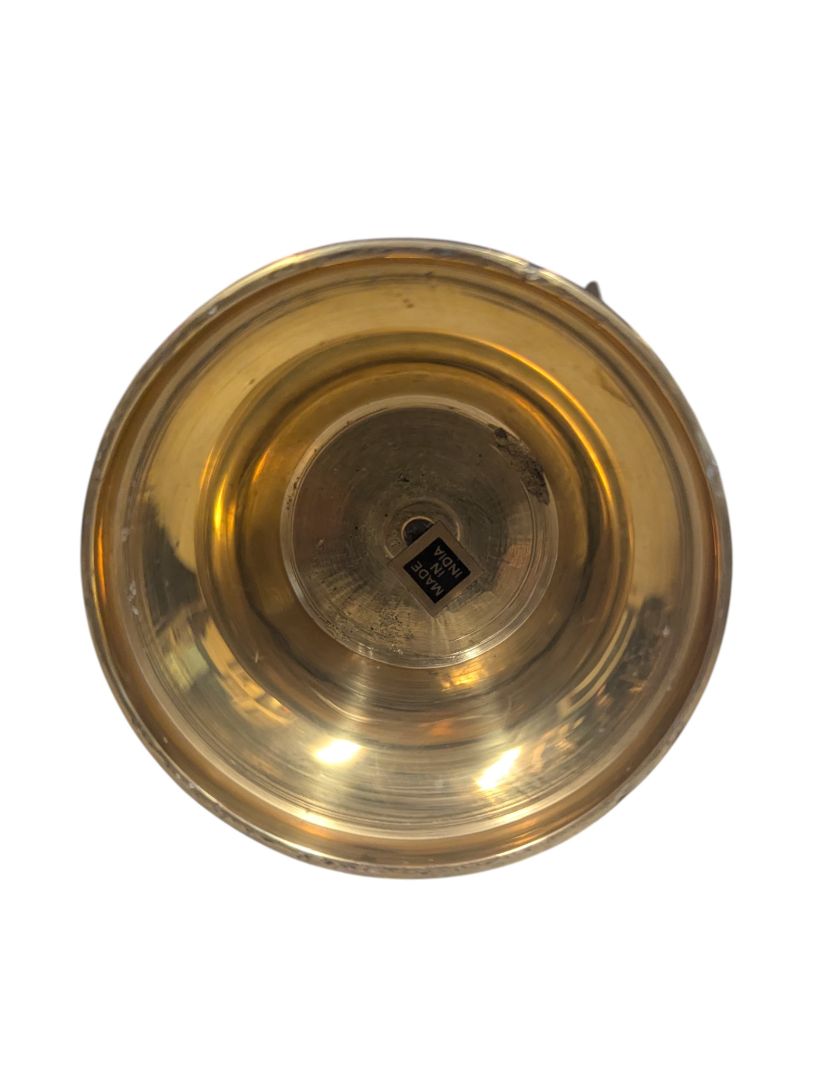 Etched Brass Floral Vase