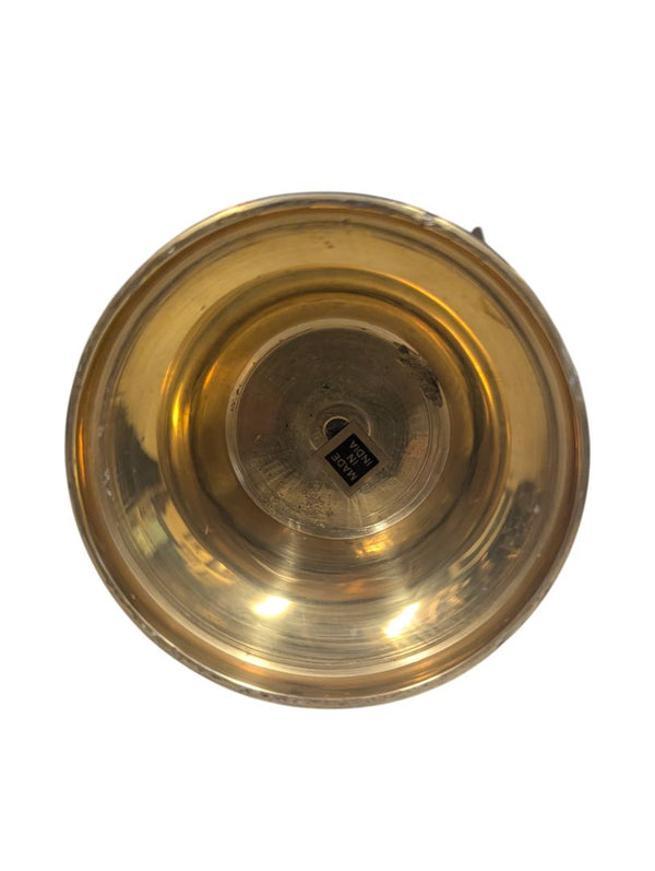 Etched Brass Floral Vase