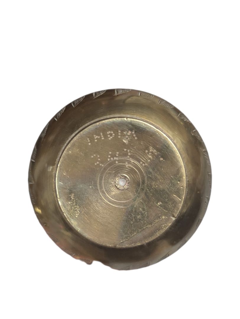 Vintage Hand-Etched Brass Vase