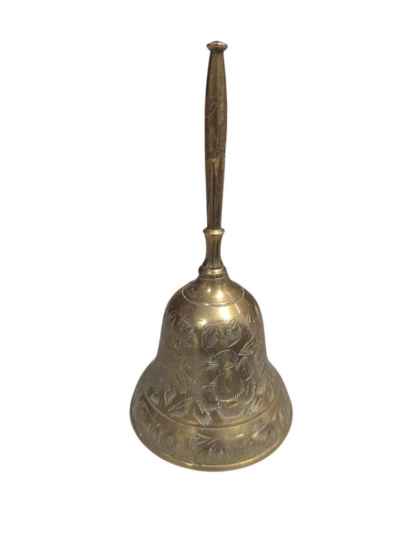 Solid Brass Handbell – Floral Engraved