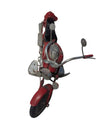 Vintage Red Metal Motorcycle Model