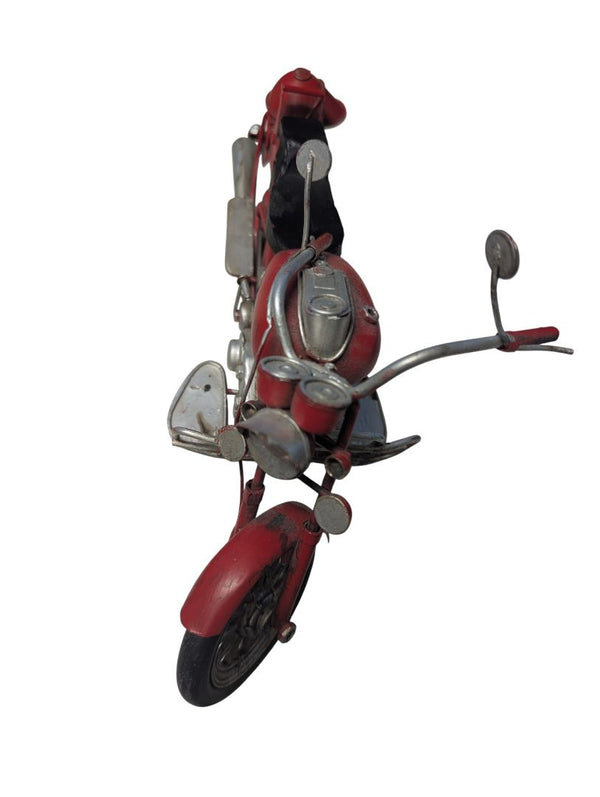 Vintage Red Metal Motorcycle Model