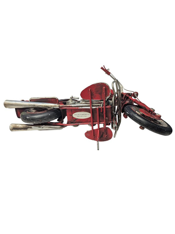 Vintage Red Metal Motorcycle Model
