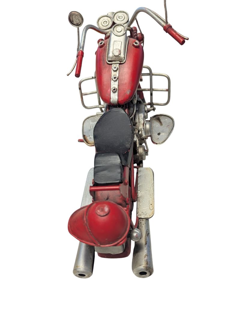 Vintage Red Metal Motorcycle Model