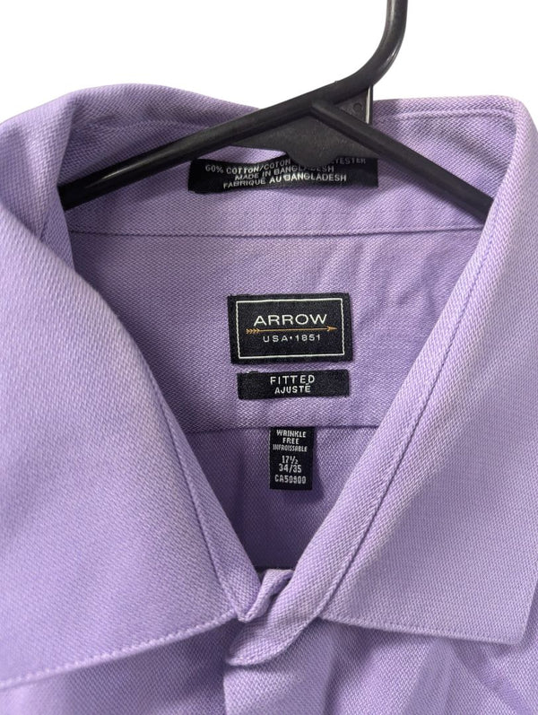 Arrow Lavender Fitted Long-Sleeve Dress Shirt