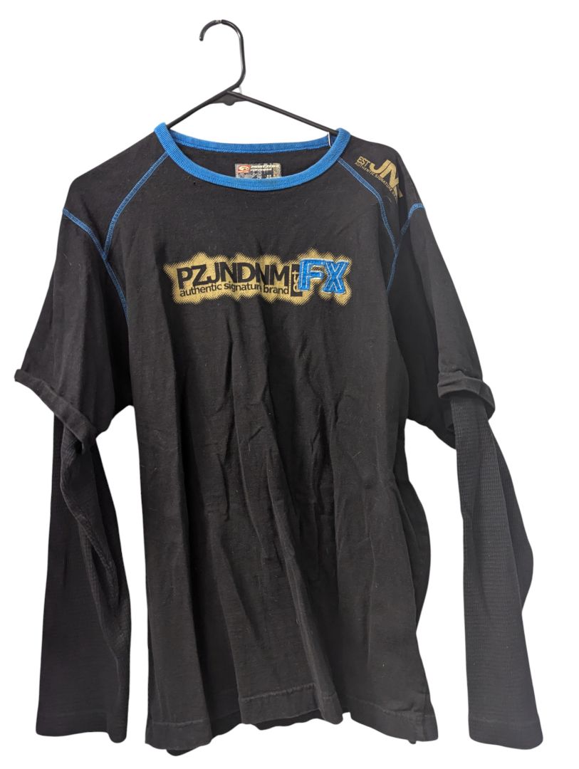 Point Zero “PZJNDNM FX” Black Long-Sleeve Layered Graphic Tee (L/G)