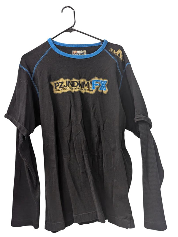 Point Zero “PZJNDNM FX” Black Long-Sleeve Layered Graphic Tee (L/G)