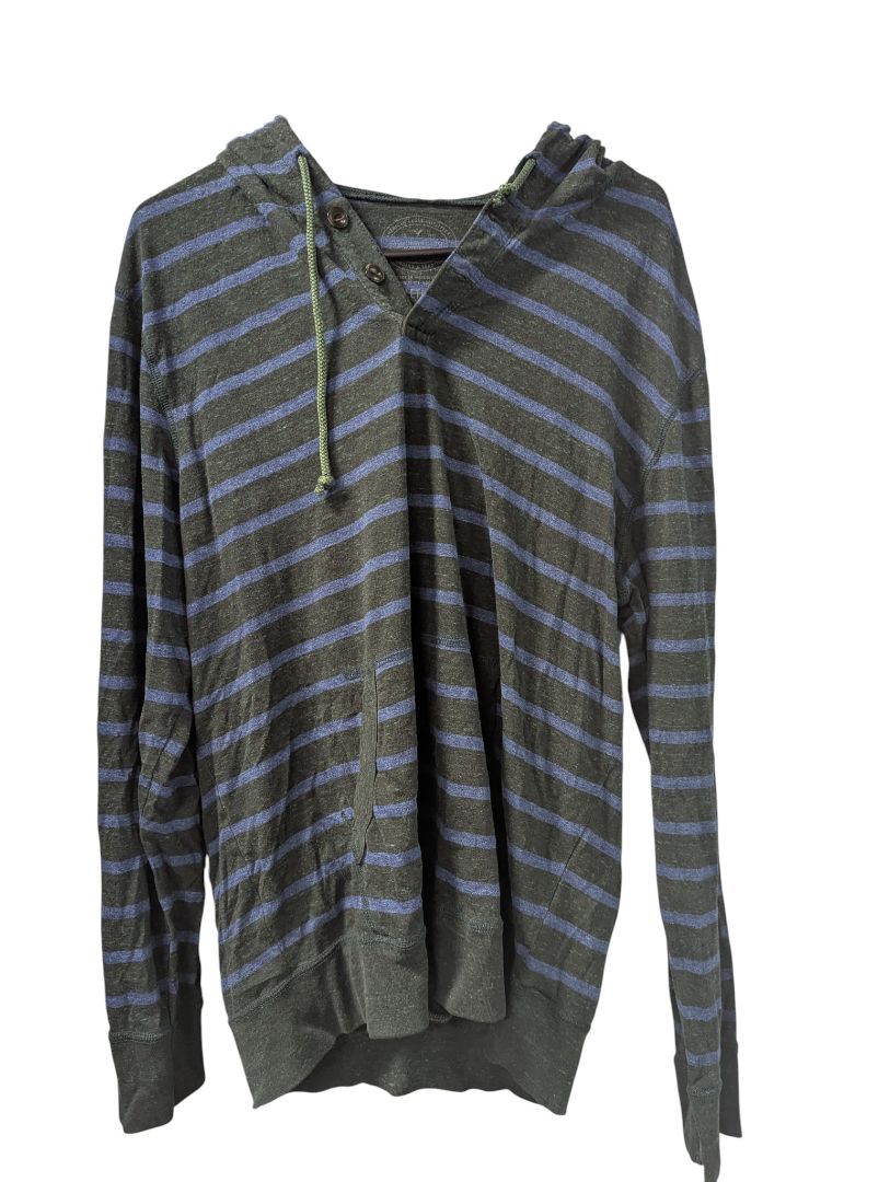American Eagle Striped Lightweight Hooded Long-Sleeve (L/G)