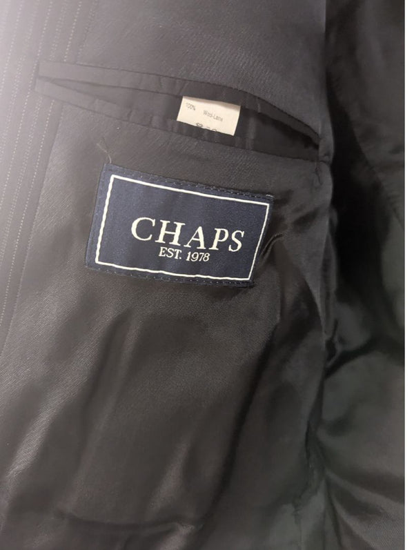 Chaps Pinstripe Wool Suit Jacket – Black/Grey