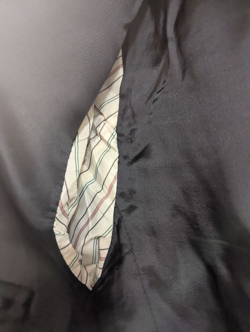 Chaps Pinstripe Wool Suit Jacket – Black/Grey