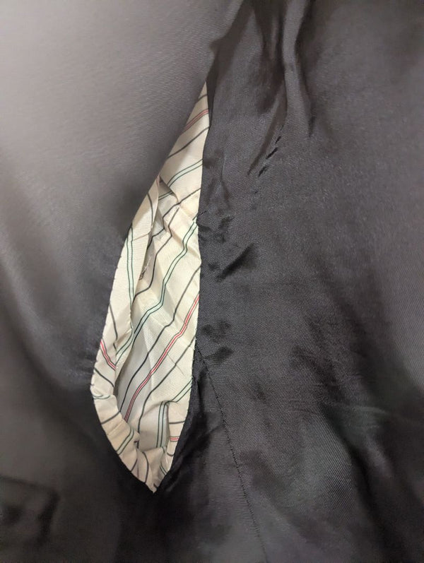 Chaps Pinstripe Wool Suit Jacket – Black/Grey