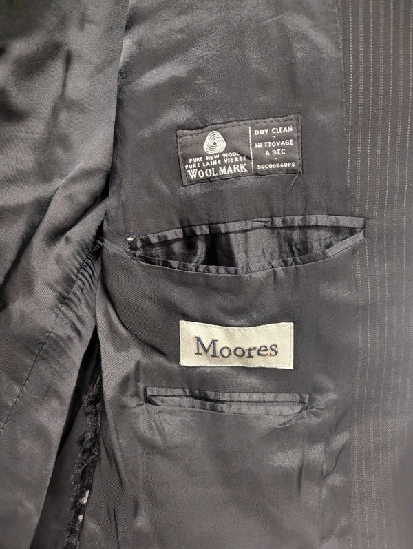 Chaps Pinstripe Wool Suit Jacket – Black/Grey