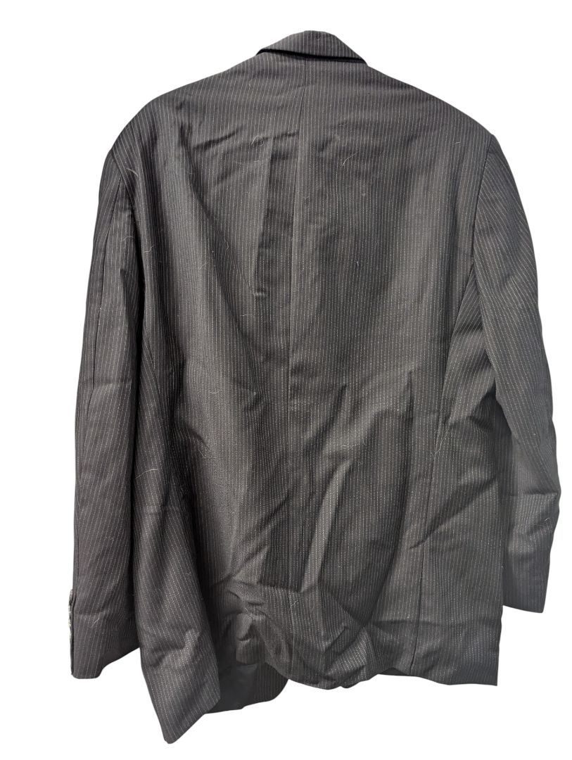 Chaps Pinstripe Wool Suit Jacket – Black/Grey