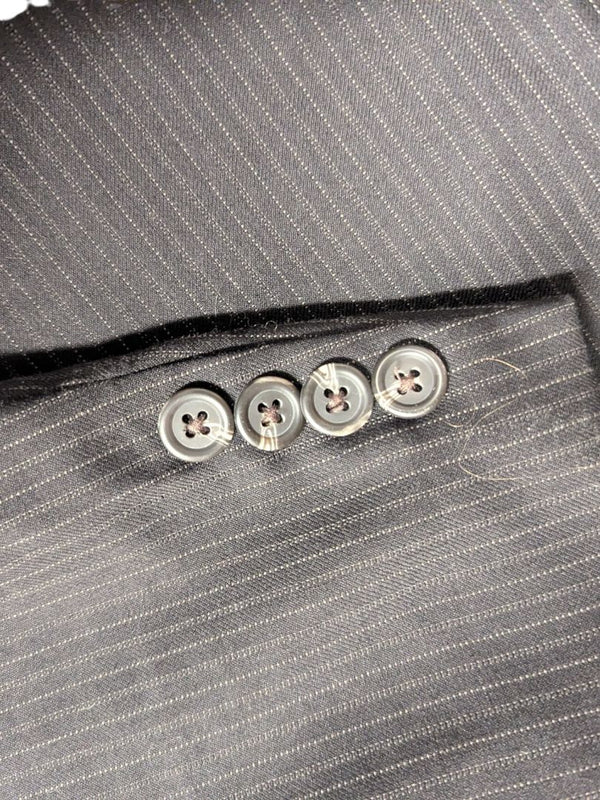 Chaps Pinstripe Wool Suit Jacket – Black/Grey