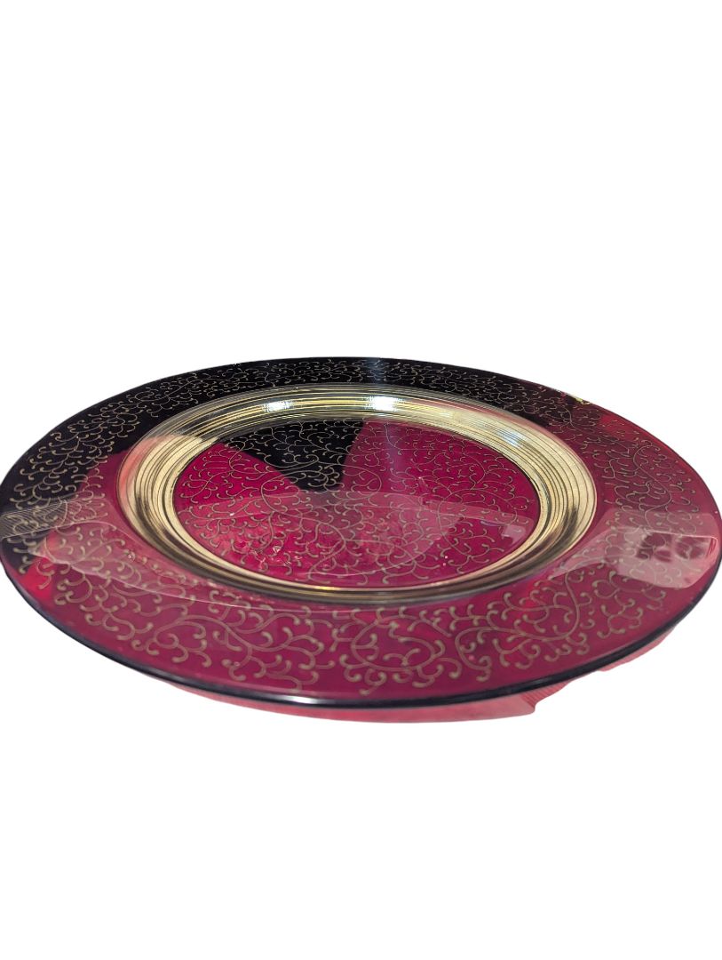 Red & Gold Decorative Charger Plate