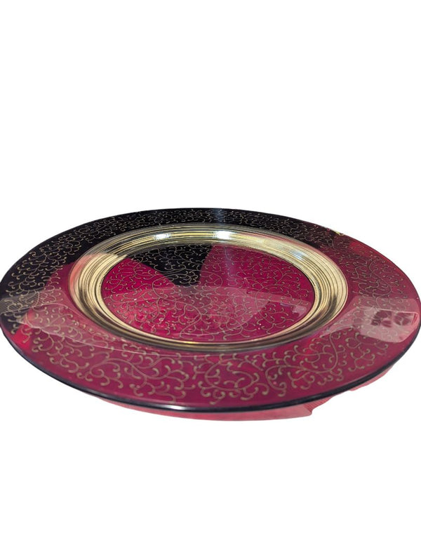 Red & Gold Decorative Charger Plate