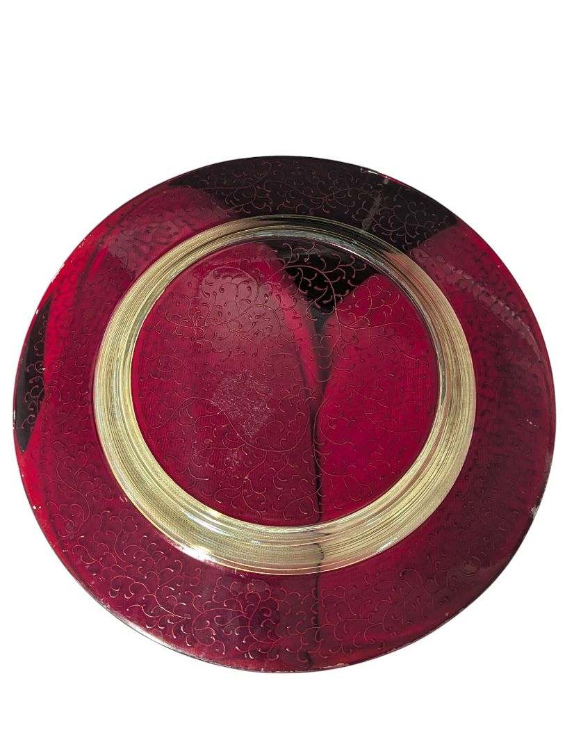 Red & Gold Decorative Charger Plate