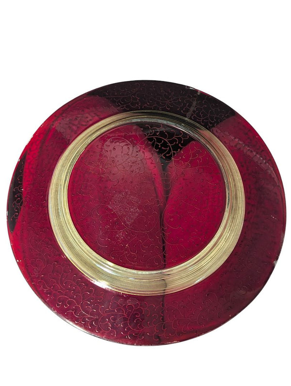 Red & Gold Decorative Charger Plate