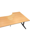 Large L-Shaped Office Desk with Elevated Monitor Shelf