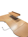 Large L-Shaped Office Desk with Elevated Monitor Shelf