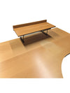 Large L-Shaped Office Desk with Elevated Monitor Shelf