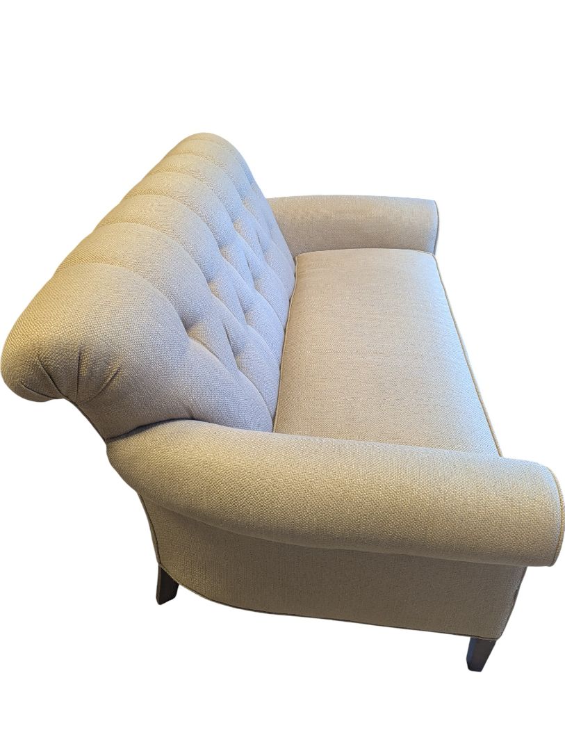 Tufted Light Beige Loveseat Sofa