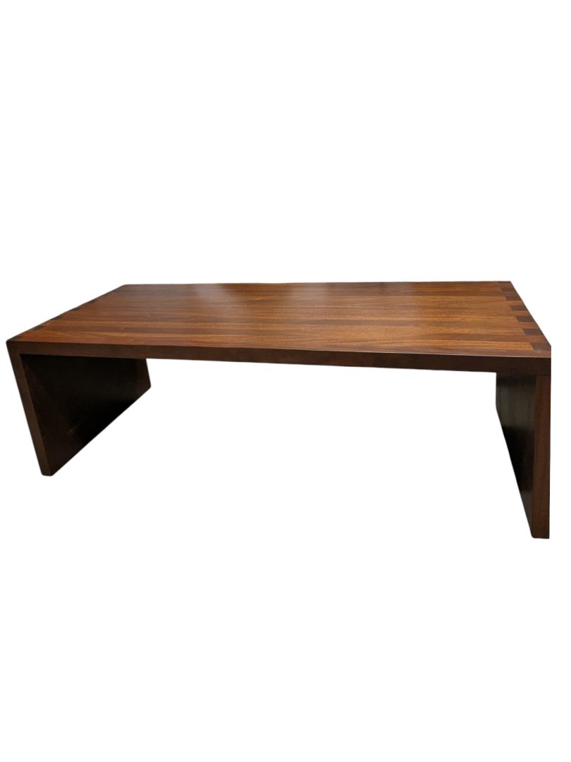 Solid Walnut Minimalist Low Table – Finger-Joint Construction