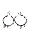 Boho Beaded Hoop Earrings with Charms