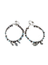 Boho Beaded Hoop Earrings with Charms