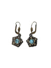 Vintage-Style Brass & Crystal Drop Earrings