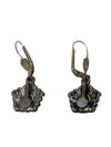 Vintage-Style Brass & Crystal Drop Earrings