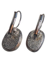 Silver-Tone Drop Earrings with Dark Polished Stones