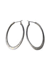 Silver-Toned Oval Hoop Earrings