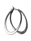 Silver-Toned Oval Hoop Earrings