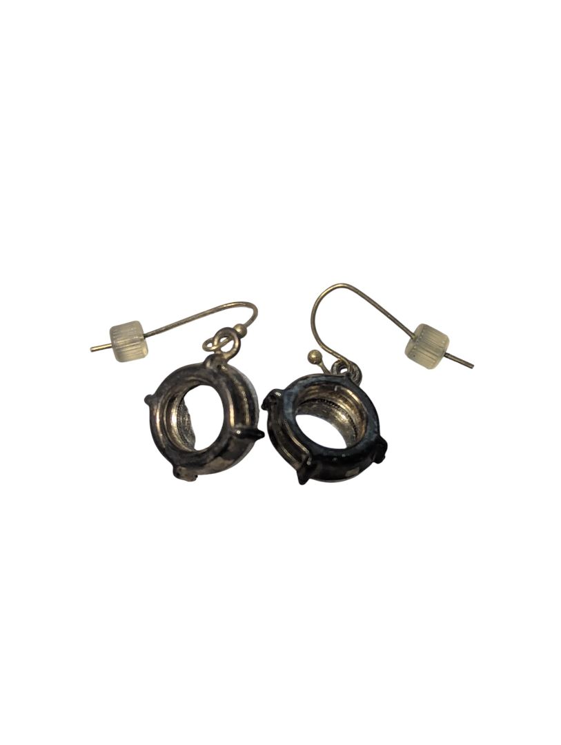 Amber-Tone Faceted Rhinestone Drop Earrings