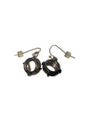 Amber-Tone Faceted Rhinestone Drop Earrings