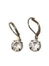 Vintage Clear Rhinestone Leverback Earrings