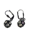 Vintage Gunmetal Rhinestone Cluster Drop Earrings