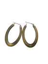 Matte Two-Tone Resin Oval Hoop Earrings