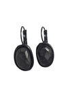 Black Faceted Oval Drop Earrings