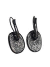 Black Faceted Oval Drop Earrings