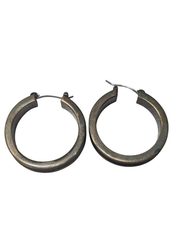 Vintage Brass & Resin Hoop Earrings