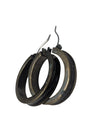 Vintage Brass & Resin Hoop Earrings