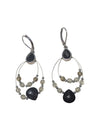 Black & Clear Beaded Teardrop Dangle Earrings